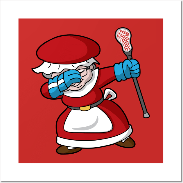 Lacrosse LAX Mrs Claus Christmas Wall Art by E